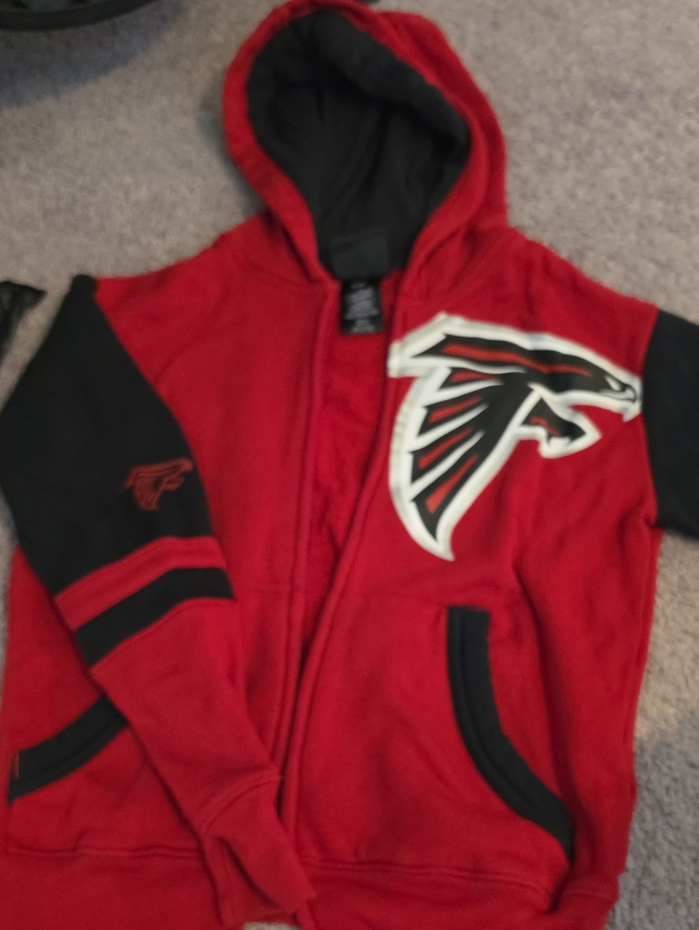 Kids Falcons Red & Black Hoodie Jacket Size 8